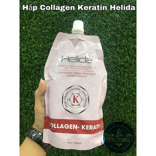 Hấp dầu Collagen Helida siêu mượt 500ml - Màu hồng