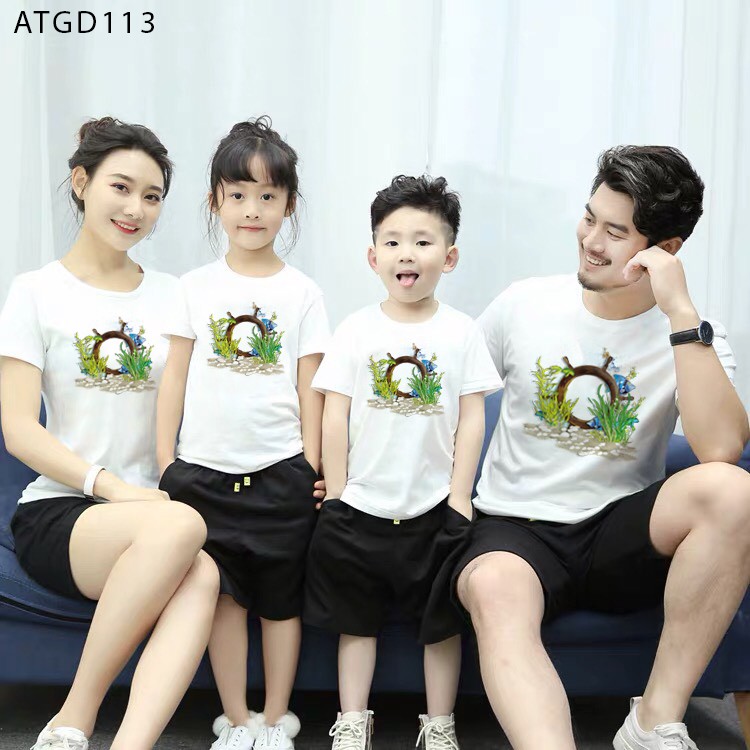 ÁO THUN GIA ĐÌNH IN HÌNH RONG BIỂN SIÊU XINH - ATGD113