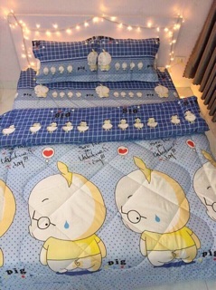 Set ga gối chăn phao polly cotton