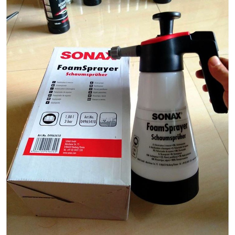 Bình xịt bọt tuyết rửa xe cầm tay tiện dụng nhiều bọt Sonax Foam Sprayer 1 lit