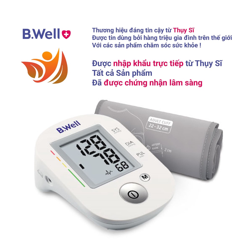 Máy đo huyết áp bắp tay điện tử tự động b.well pro 35 ad - bwell y tế 360