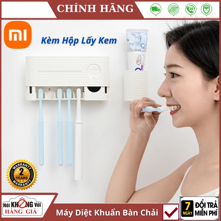 [Diệt 99,99% vi khuẩn] Máy khử trùng bàn chải đánh răng Xiaomi , Giá treo bàn chải tiện lợi - Kèm hộp đựng kem đánh răng