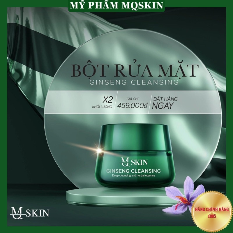 Bột Rửa Mặt Nhân Sâm Mqskin Nhuỵ hoa nghệ tây làm sạch da ngăn ngừa dầu bã nhờn