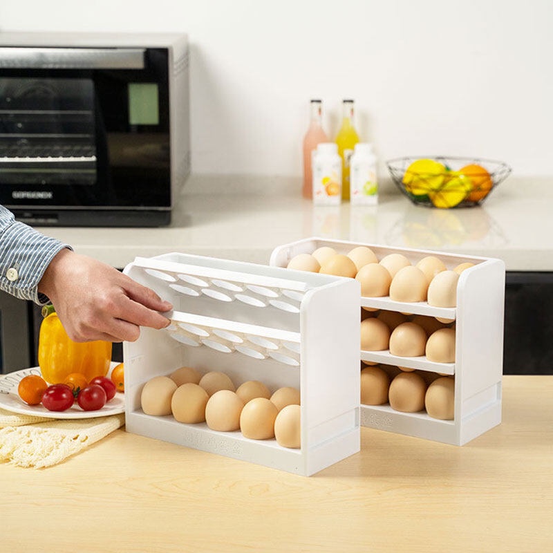 ONLY HOUSE Hộp Đựng Trứng Nắp Lật Phân Loại Đặc Biệt Chống Rơi Cho Tủ Lạnh Nhà Bếp