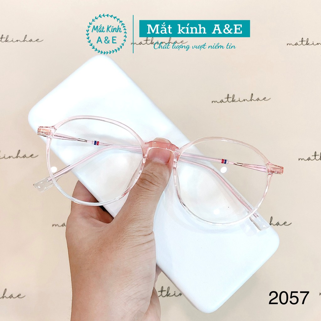 Gọng kính cận nam nữ 2057 mắt kính tròn gọng nhựa nhẹ nhàng kiểu dáng thời trang AMIE Eyewear