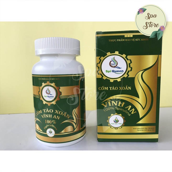 Cốm Tảo Xoắn Spirulina Vĩnh An Dành Cho Spa Cấy Bút Phi Kim Kết Hợp Vitamin C Làm Đẹp Trẻ Hoá Mịn Da Hộp 100G Việt Nam