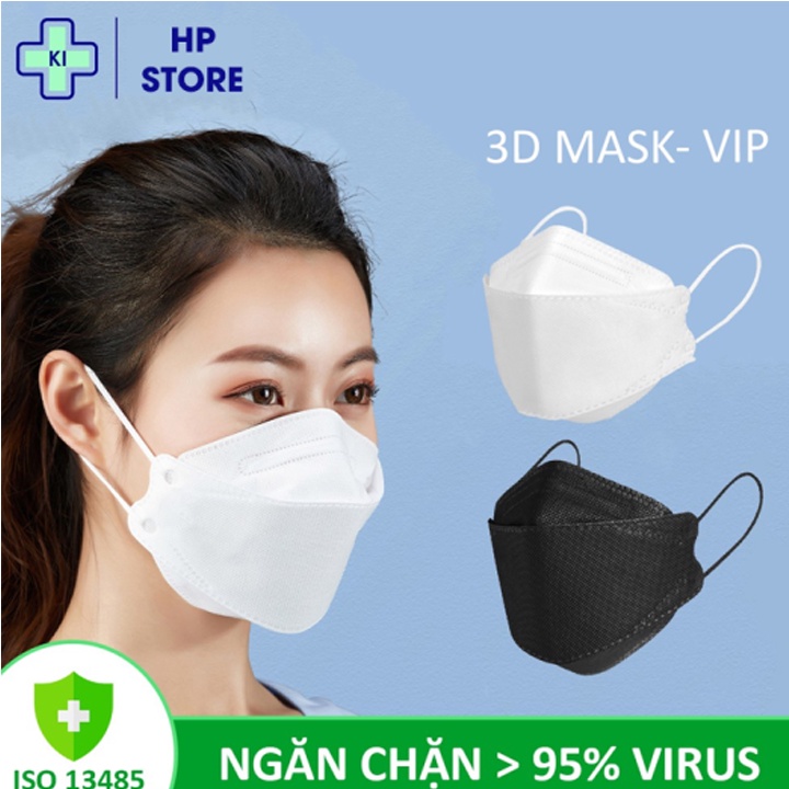 Khẩu trang y tế 3D KF94 mask Hàn Quốc 4 lớp ngăn chặn vi khuẩn 99% túi đóng 5 cái