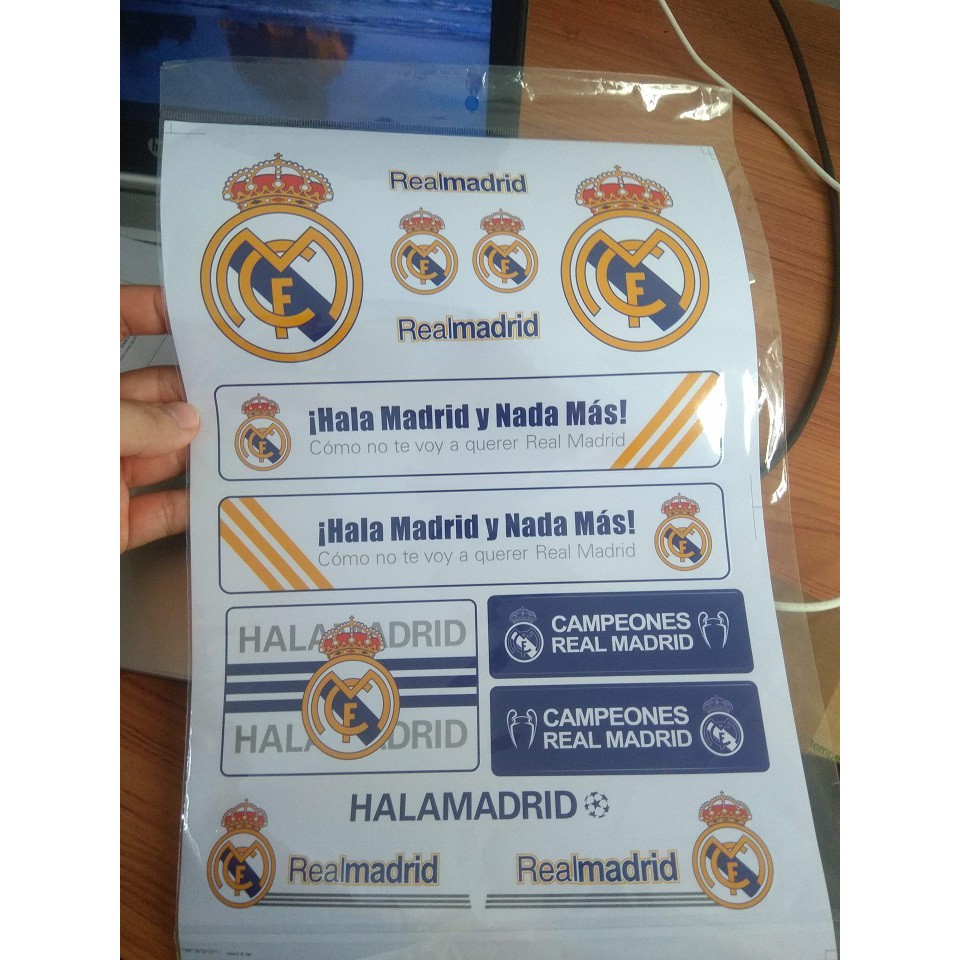 Decal dán logo Manchester united, Chelsea, Arsenal, Liverpoo, Real Madrid - dán trang trí xe ô tô, xe máy, laptop