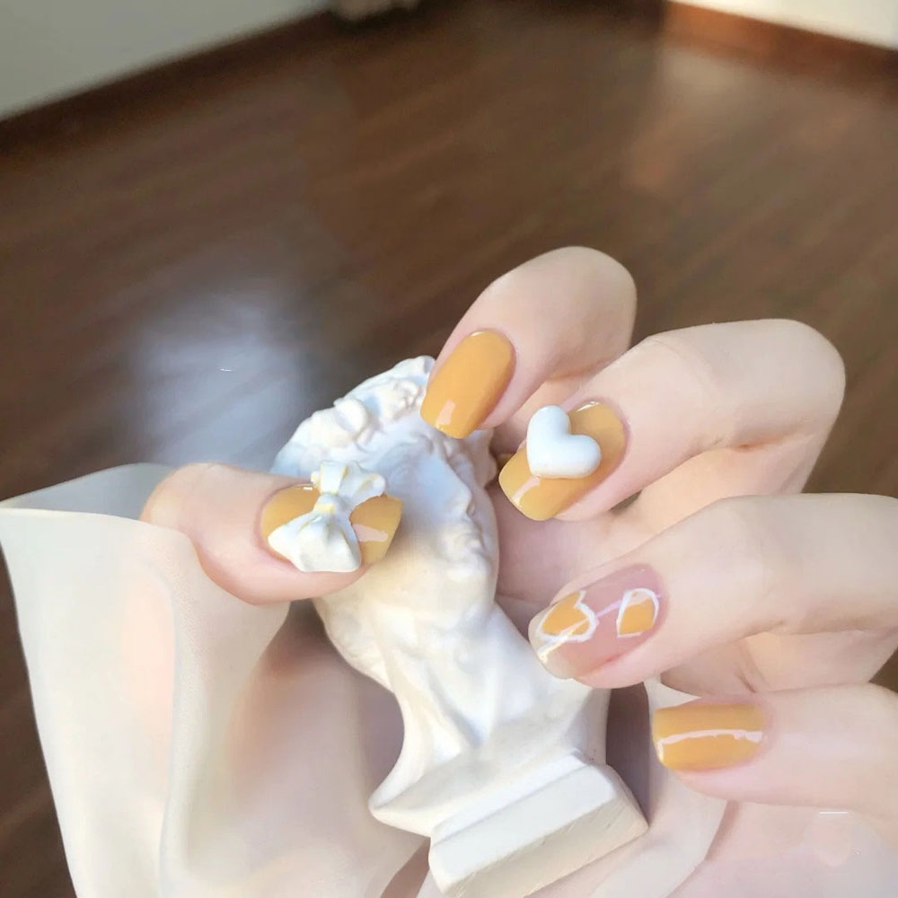 [Hàng mới về] Bộ 50 phụ kiện kiểu dáng trái tim 3D trang trí móng nghệ thuật