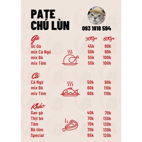 Thức ăn cho mèo - Pate tươi dinh dưỡng