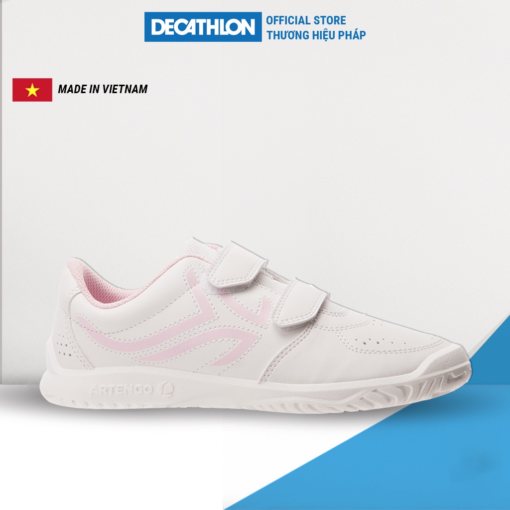 Giày tennis Decathlon TS700 cho trẻ em - Trắng/ Hồng
