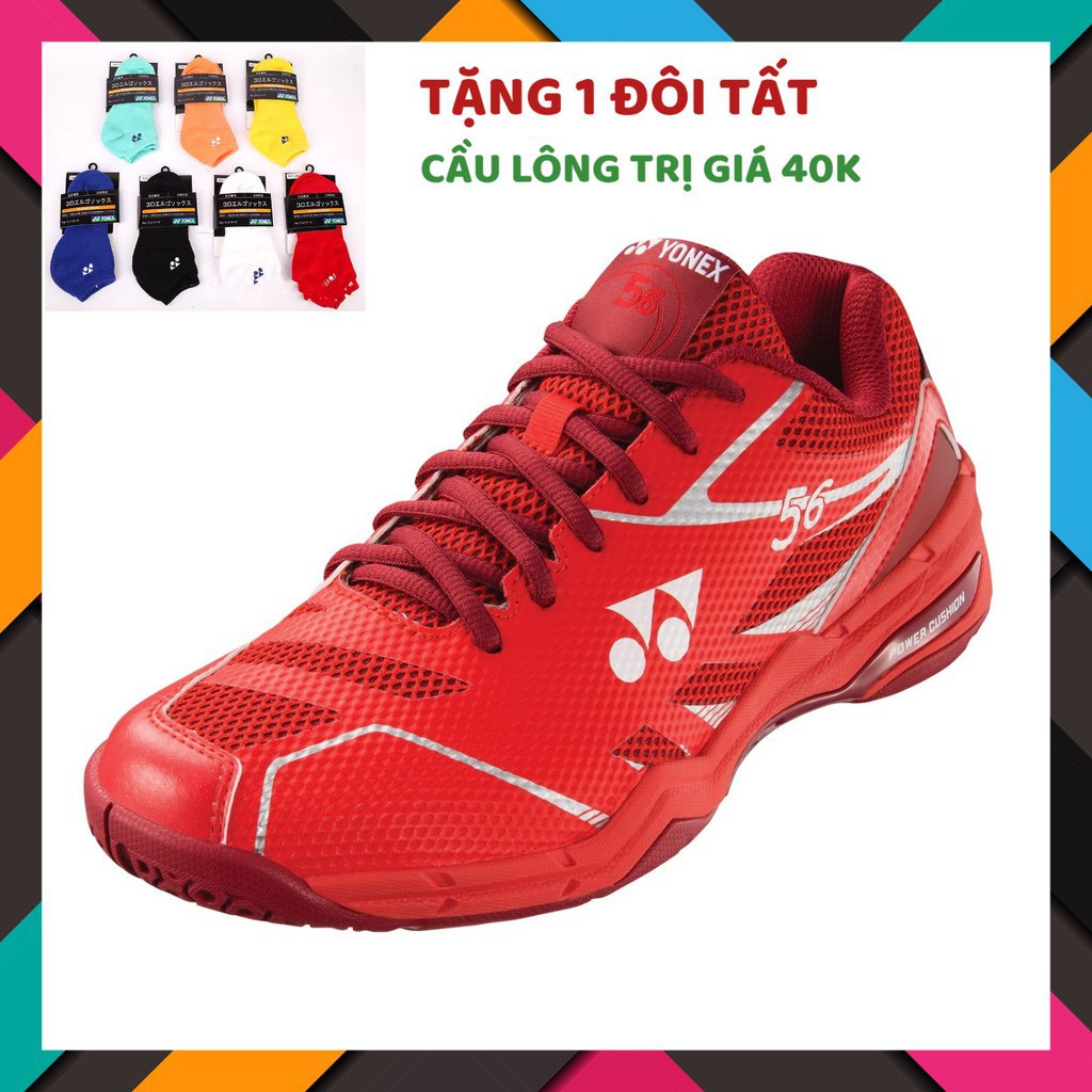 1 [Giày cao cấp] Giày cầu lông Yonex SHB56 Đỏ chính hãng, êm chân, bám sân, bảo hành 2 tháng, 1 đổi 1 trong 7 ngày 3