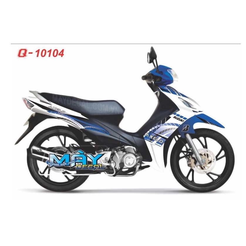 Tem Rời Suzuki Axelo 125 Trắng Xanh Gp - Ms Q-10104