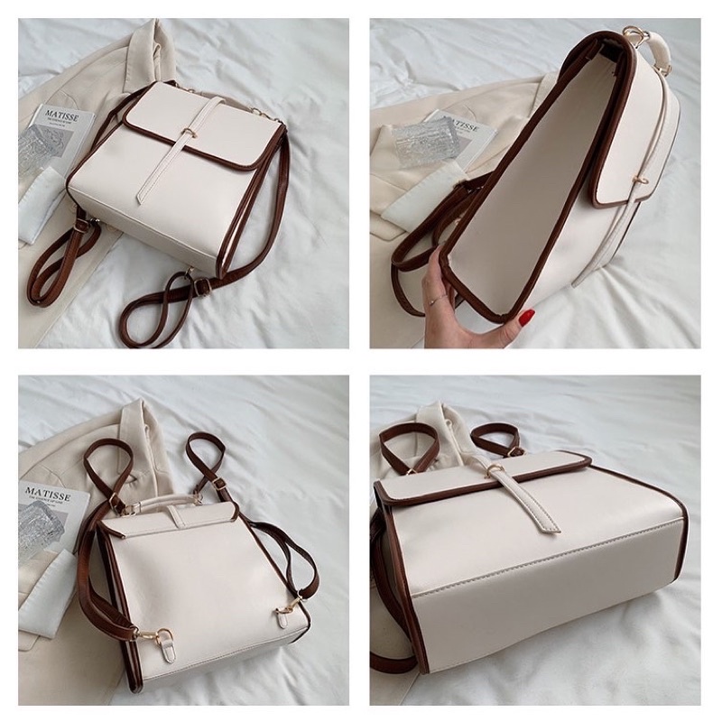 [ COMBO BALO DA PU VINTAGE CHỐNG THẤM + MÓC KHOÁ MINI, CỘT TÓC, PIN CÀI,... ]