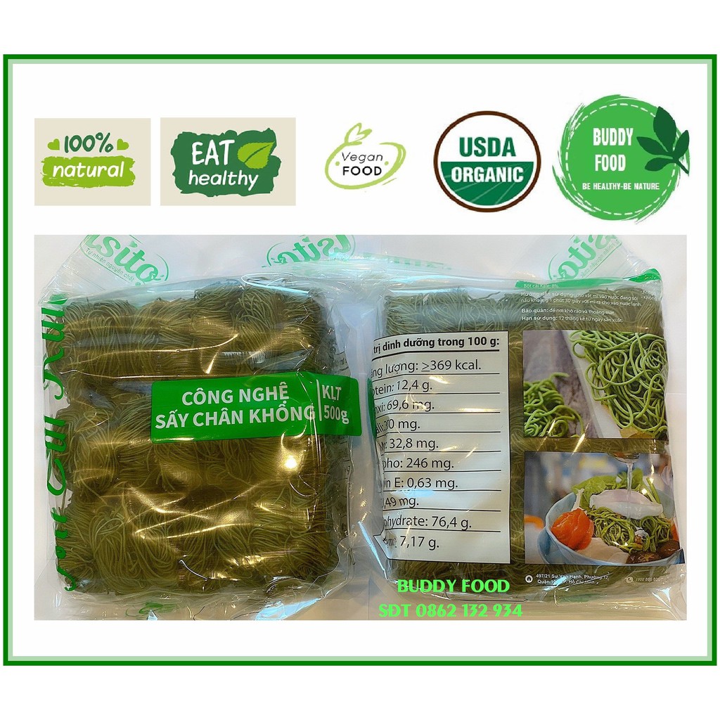 10 gói Mì Cải Kale Organic Isito Gói 500gr