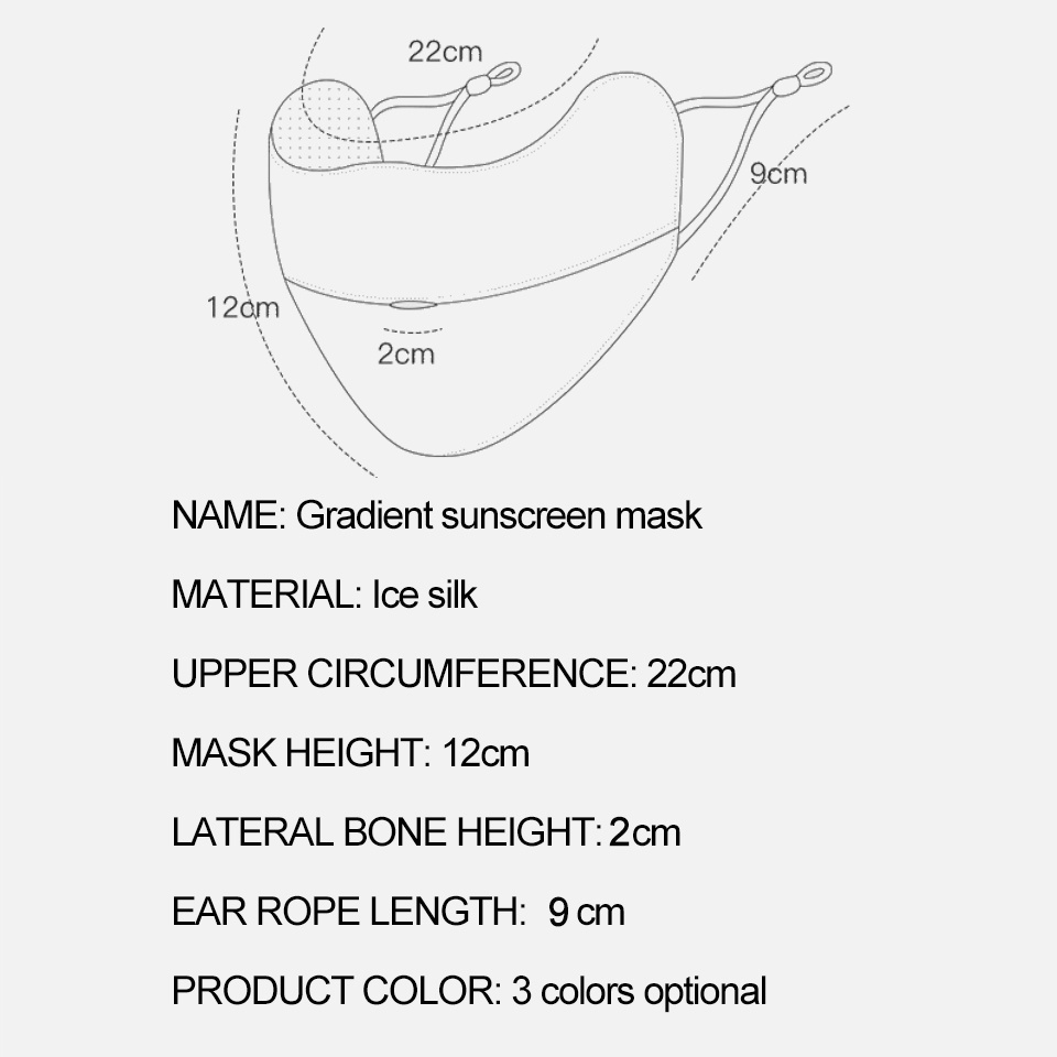 GTUBIKE Khẩu trang chống tia UV bằng lụa băng thoáng khí màu gradient