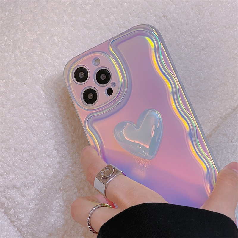 Ốp Điện Thoại Họa Tiết Trái Tim Cho Iphone 13ProMax 11ProMax iPhone12 ProMax XS Max