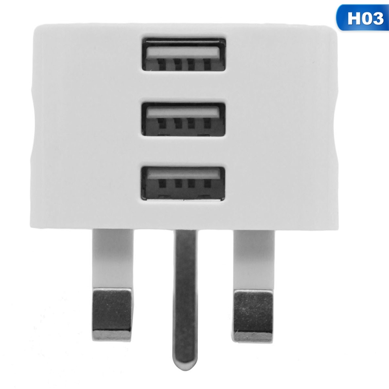 Ổ Cắm Sạc 3 Chấu Uk 1 / 2 / 3 / 4 Cổng Usb Cho Điện Thoại / Máy Tính Bảng