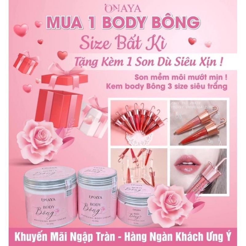 KEM BODY BÔNG ONAYA CHÍNH HÃNG 3 SIZE TẶNG KÈM SON LỲ