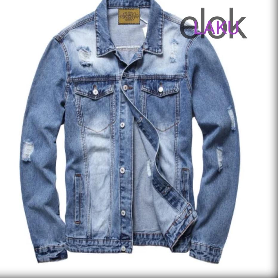 . Áo Khoác Denim Nam Rách Quần Jean Cao Cấp