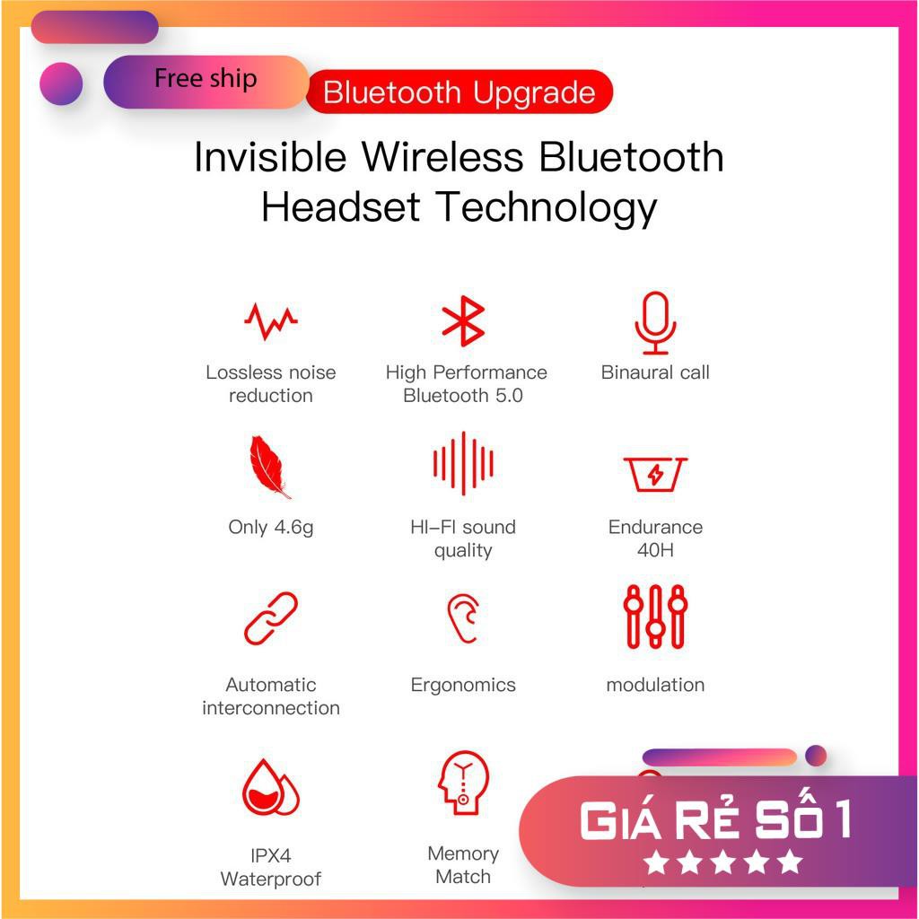 Tai nghe Bluetooth 5.0 A6S Pro Tws có hộp sạc chất lượng cao điện thoại thông minh