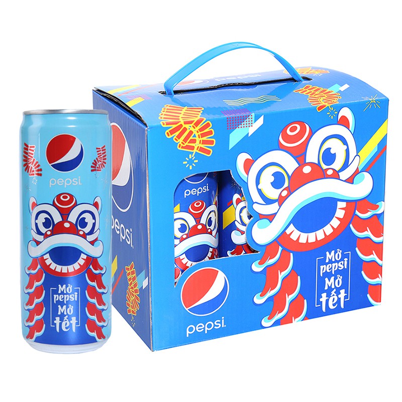 Lốc 6 lon nước ngọt có gas Pepsi (330ml / Lon)