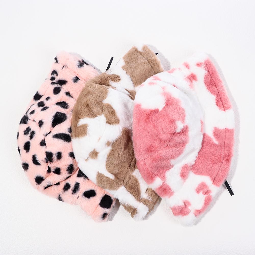 Mũ Bucket Lông Giả Mềm Mại Giữ Ấm Mùa Đông