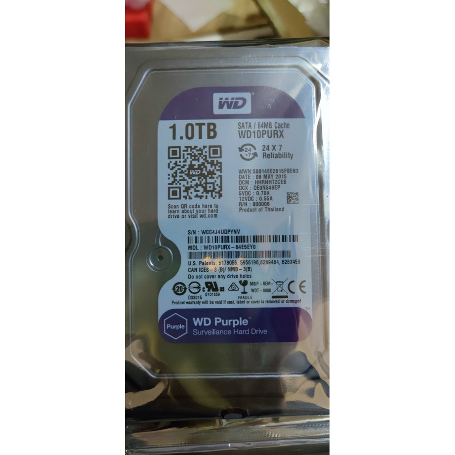 Ổ cứng HDD 500gb 1Tb Western Purple (màu tím) cho camera bảo hành 24 tháng