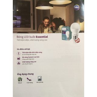 Bóng đèn Led Philips Esential Ledbulb 9W E27 6500K 230V A60 (Ánh sáng trắng) (Hàng phân phối chính hãng)