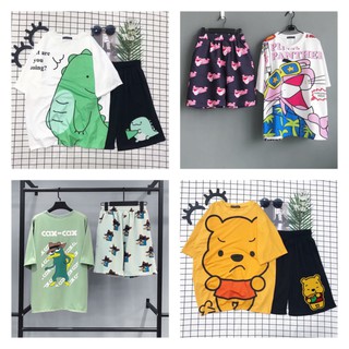 SET ÁO COTTON + QUẦN SHORT HOẠT HÌNH SIÊU CUTE