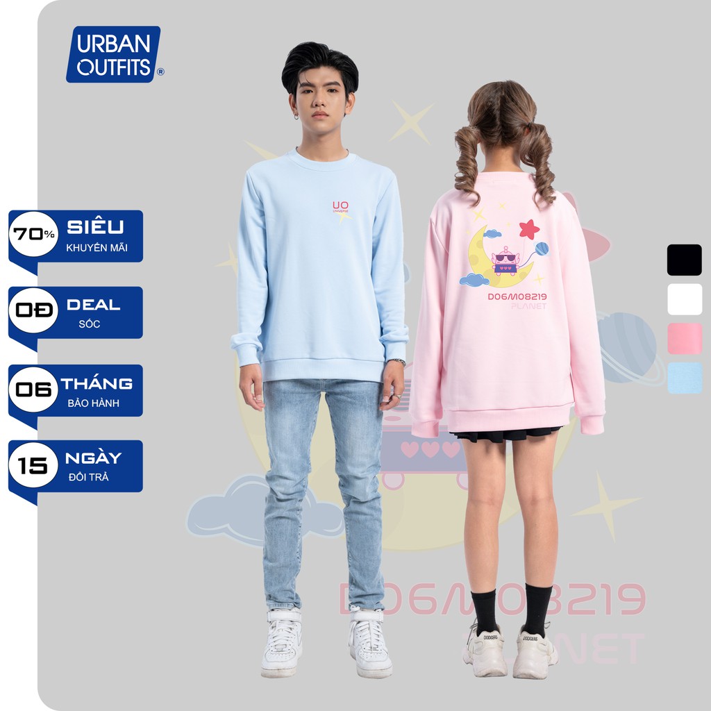 Áo Sweater Form Rộng Nữ Nam URBAN OUTFITS In Mặt Trăng DO6M08219 Planet SWO32 Thun Cotton Nỉ 4 Chiều Local Brand