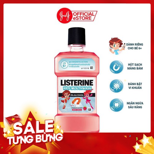 Nước súc miệng Listerine Kids dành riêng cho trẻ trên 6 tuổi 250ml