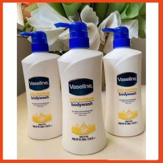 Sữa tắm mịn da vaseline total moisture mỹ 650ml