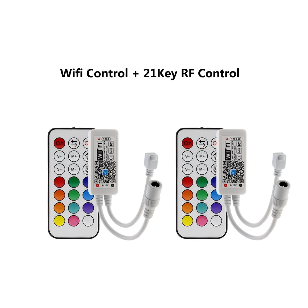 Bộ điều khiển đèn LED Wifi RGB Mini DC12V với Điều khiển từ xa RF 21Key / IR 24Key cho đèn dải LED RGB