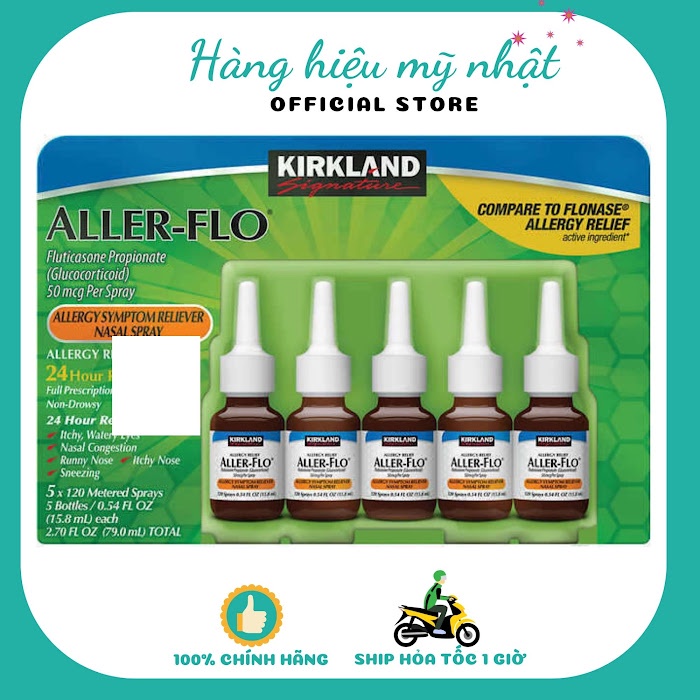 Xịt mũi Aller-Flo Kirkland giảm ngạt thông mũi ngăn ngừa các vấn đề về mũi 15.8ml