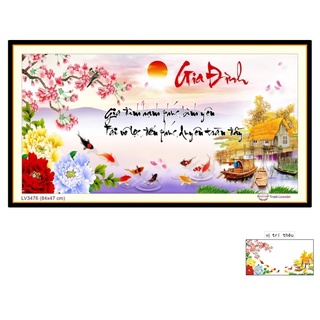 Tranh thêu chữ thập Gia Đình LV3476 - Kích thước 84x47cm