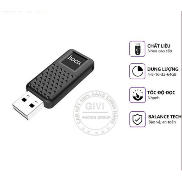 USB chính hãng, USB Hoco UD6 Intelligent 2.0 Chính Hãng - BH 5 Năm,  thiết kế thanh mảnh và gọn nhẹ, coppy siêu nhanh | BigBuy360 - bigbuy360.vn