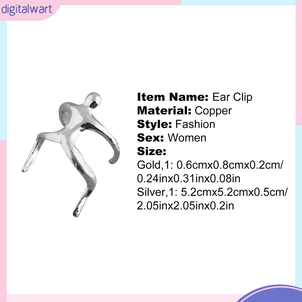 Bông tai kẹp vành tai hình người thiết kế thời trang cá tính