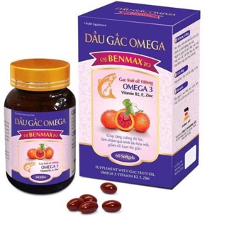 Dầu gấc Omega Benmax,tăng cường thị lực lọ 60 viên