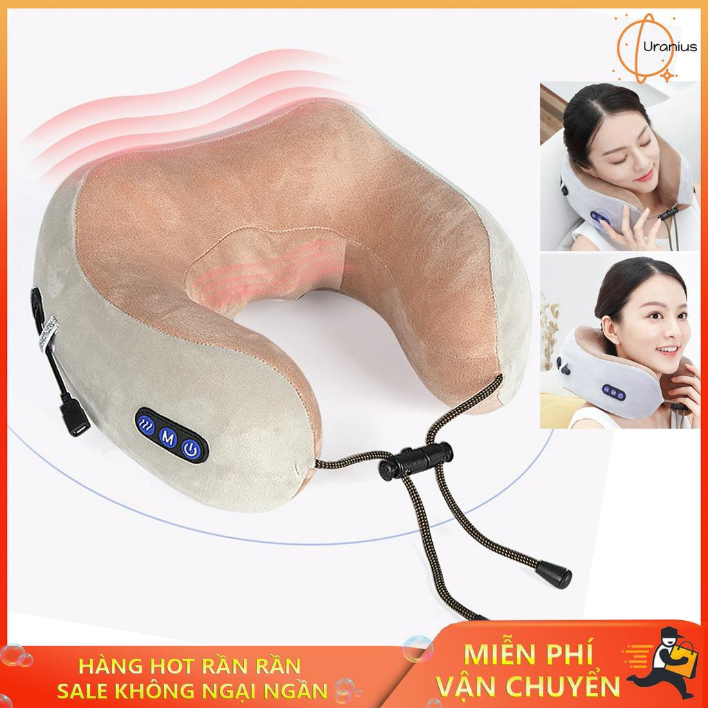 Gối Massage Cổ Vai Gáy Chữ U Đa Năng Chống Đau Mỏi Hiệu Quả, Nhiều Chế Độ Độc Đáo