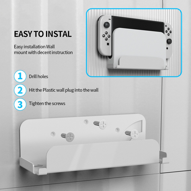 Giá Đỡ Gắn Tường Ổn Định Bằng Kim Loại Cho Switch OLED Switch Sturdy
