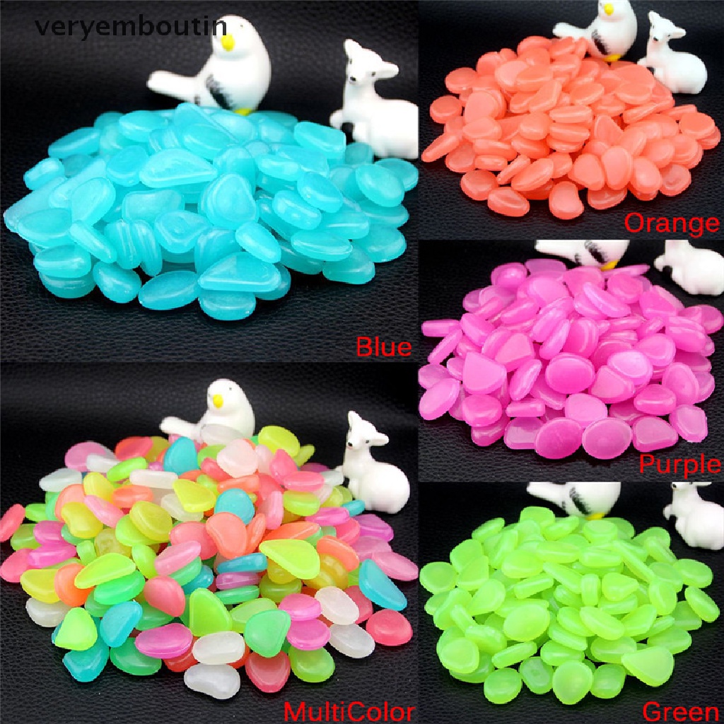 in 10PCS/Bag Colorful Glow in The Dark Stones Pebbles Rock For Fish Tank Aquarium n