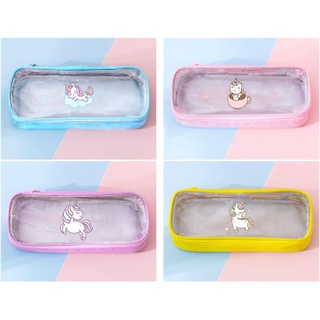 Hộp bút trong in hình ngựa thần unicorn HBTI11 hộp bút dễ thương