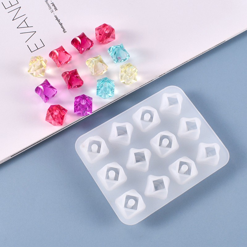 Khuôn silicon đúc nhựa resin epoxy tinh thể tự làm hạt kim cương hồ quang trang sức thủ công
