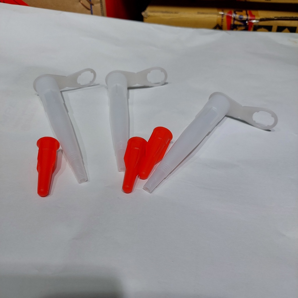 Combo 3 vòi bơm silicon ,  vòi keo silicon chống khô đầu silicon giúp bảo quản đc keo lâu, vòi silicon chống khô đầu
