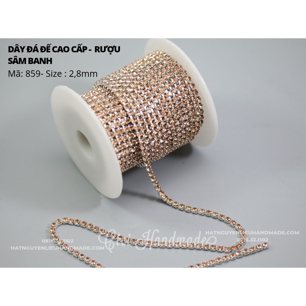 Dây đá đế cao cấp (3 mét) trang trí phụ kiện điện thoại đính váy đính áo dây đá trắng Cici Handmade Cici Handmade