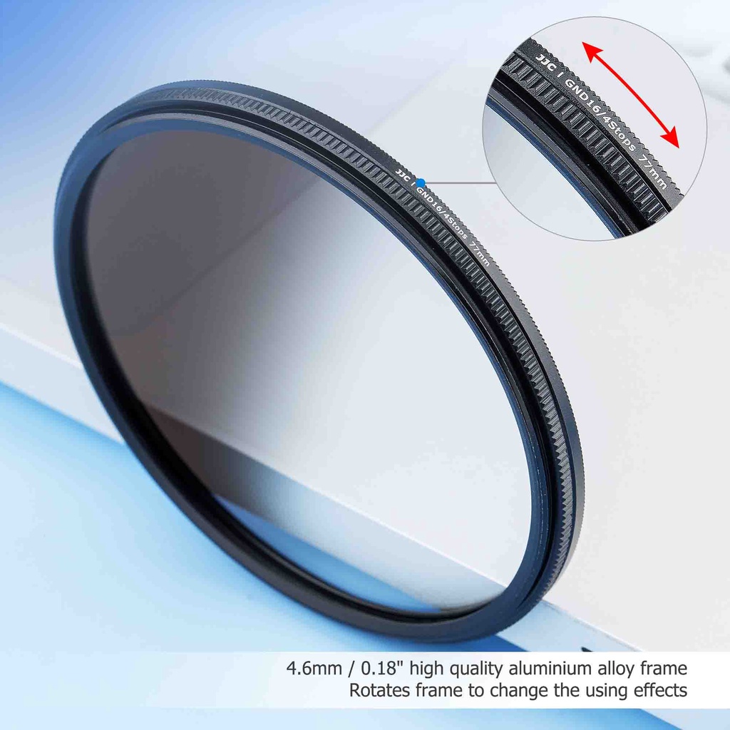 JJC ND Filter kính Lọc GND Giảm Phơi Sáng 4 Điểm Dừng Để Chụp Ảnh Mặt Trời Mọc Và Các Cảnh Khác Có Độ Tương Phản Lớn 49 52 55 58 62 67 72 77 82 mm