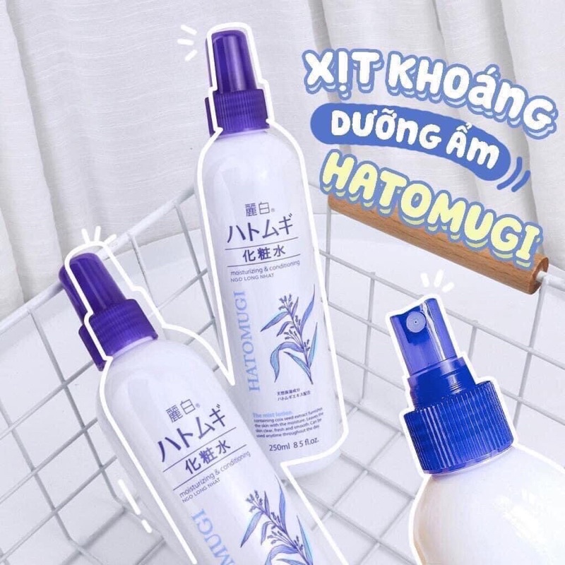 Xịt khoáng dưỡng ẩm trắng sáng ý dĩ Hatomugi 250ml