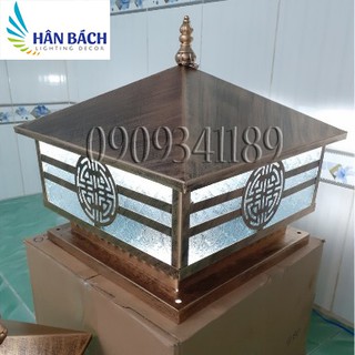 Đèn trụ cổng : đèn trang trí ngoài trời d400 giả đồng hb02ev