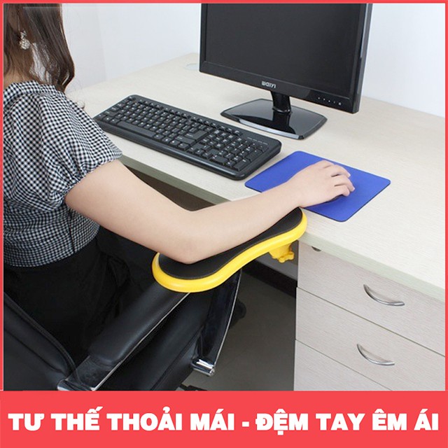 Miếng đệm kê tay chuột, bàn phím, gắn cạnh bàn, chống mỏi tay khi ngồi máy tính - bàn di chuột cho laptop